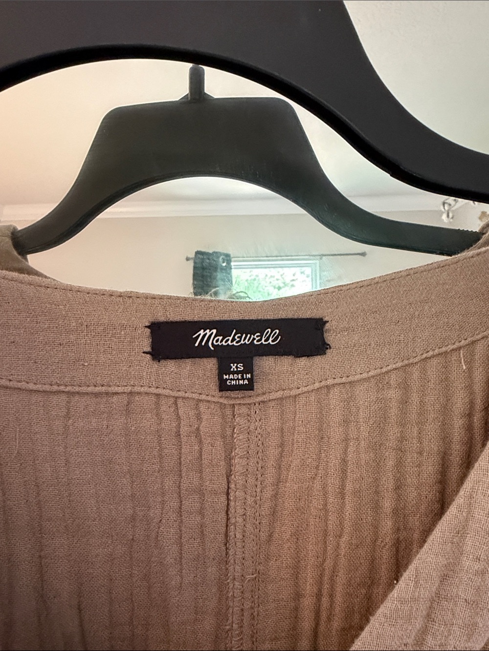 Madewell Long-Sleeve Button-Front Jumpsuit in Taupe - Picture 2 of 4